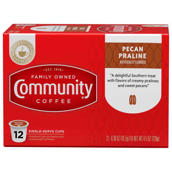 Community Coffee Pecan Praline Single Serve Cups 12ct - Louisiana Pecan Praline Coffee K-Cups