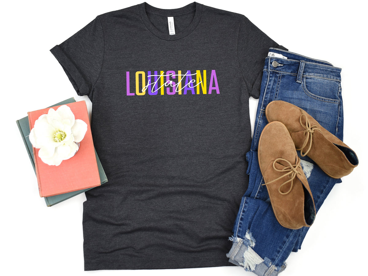 NolaCajun Louisiana State Tshirt Lifestyle View Louisiana State Cajun Spirit