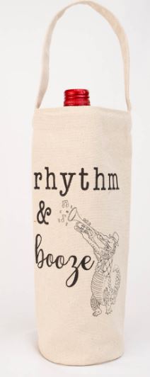 NolaCajun Rhythm and Booze Wine Bag Louisiana New Orleans Gift Bag