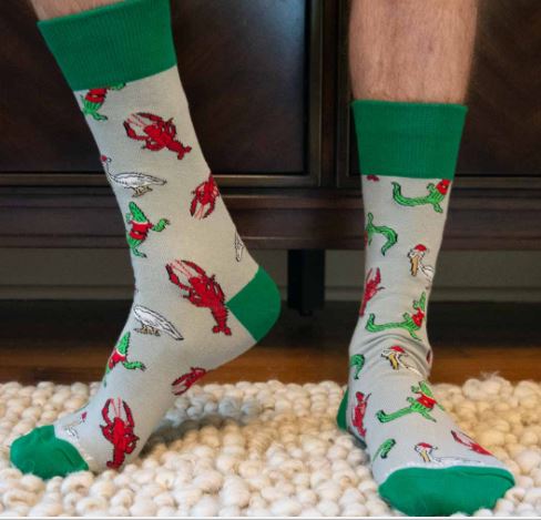 NolaCajun Mens Cajun Christmas Socks Louisiana Cajun Holiday Socks New Orleans