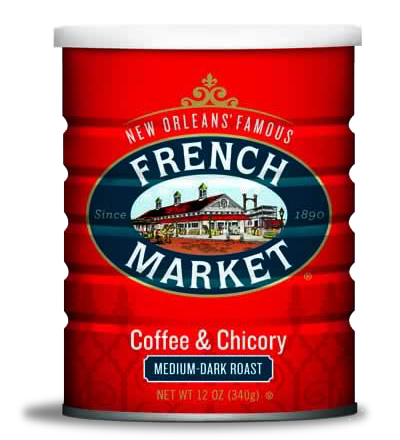 NolaCajun French Market Coffee Medium Dark Roast with Chicory can New Orleans style coffee