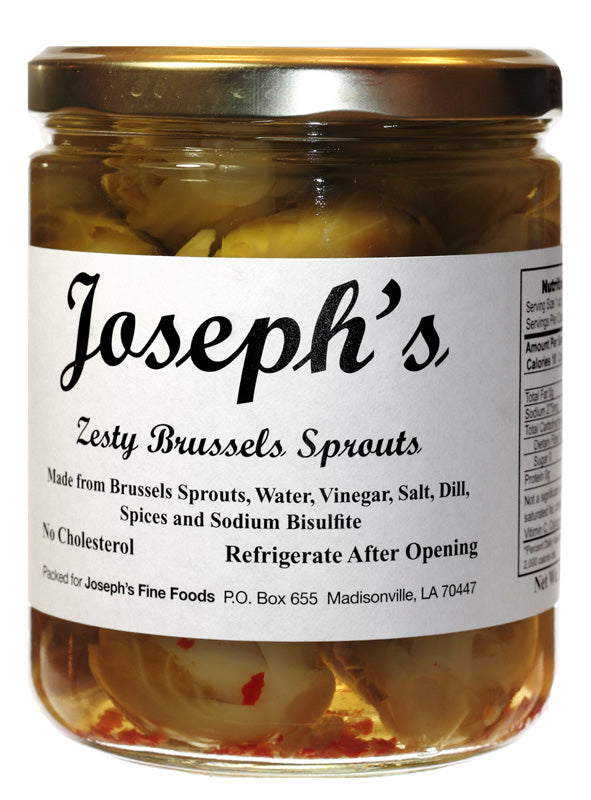 NolaCajun Joseph's Pickled Brussel Sprouts Louisiana tangy pickled Brussels sprouts jar