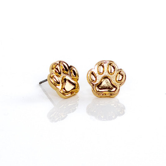 NolaCajun Paw Print Stud Earrings Louisiana Tiger Spirit Jewelry New Orleans