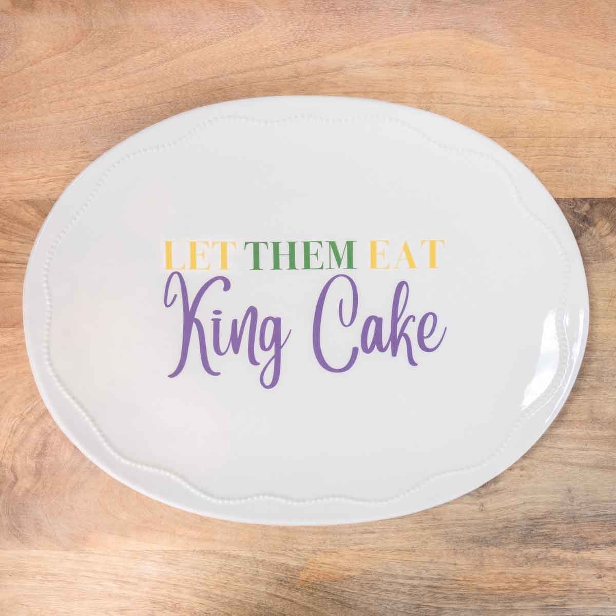 NolaCajun Let Them Eat King Cake Platter Louisiana Mardi Gras Entertaining New Orleans