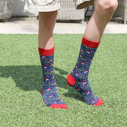 NolaCajun Youth Santa Gator Socks Louisiana Cajun Christmas Socks New Orleans