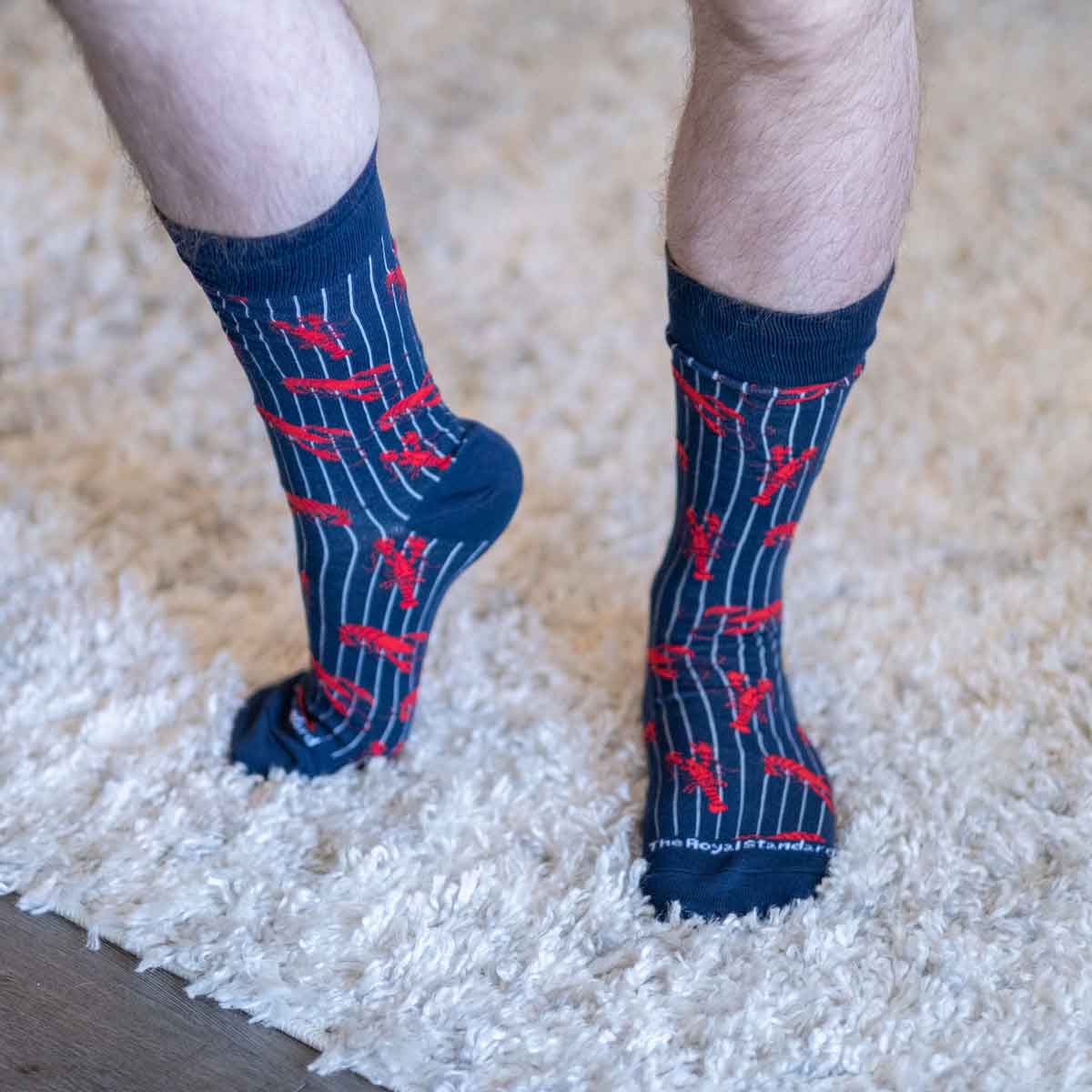 NolaCajun Men's Let's Get Cray Socks Louisiana Crawfish Humor Socks New Orleans