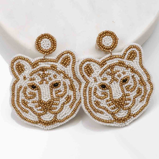 NolaCajun Tiger Face Beaded Earrings Louisiana LSU Tiger Jewelry New Orleans