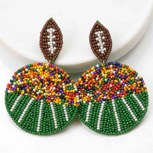 NolaCajun Football Field Beaded Earrings Louisiana Sports Jewelry New Orleans