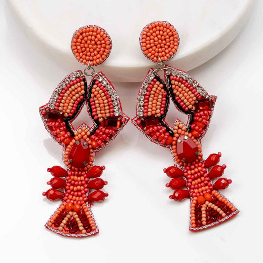 NolaCajun Crawfish Beaded Earrings Louisiana Cajun Jewelry New Orleans Gift