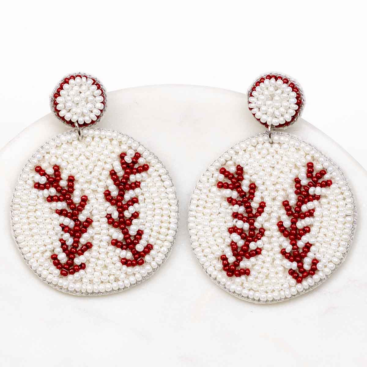 NolaCajun Baseball Beaded Earrings Louisiana Sports Jewelry New Orleans Cajun