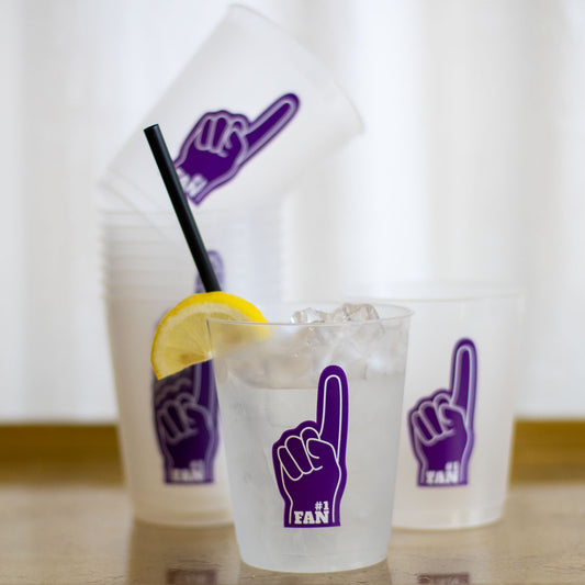 NolaCajun #1 Fan Party Cups Frosted Purple Louisiana Game Day Spirit New Orleans