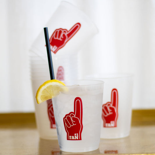 NolaCajun #1 Fan Party Cups Frosted Red Louisiana Game Day Spirit New Orleans