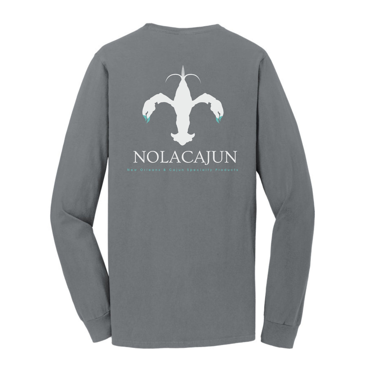 NolaCajun Long Sleeve Logo Tshirt Red Back View Louisiana Cajun Pride New Orleans