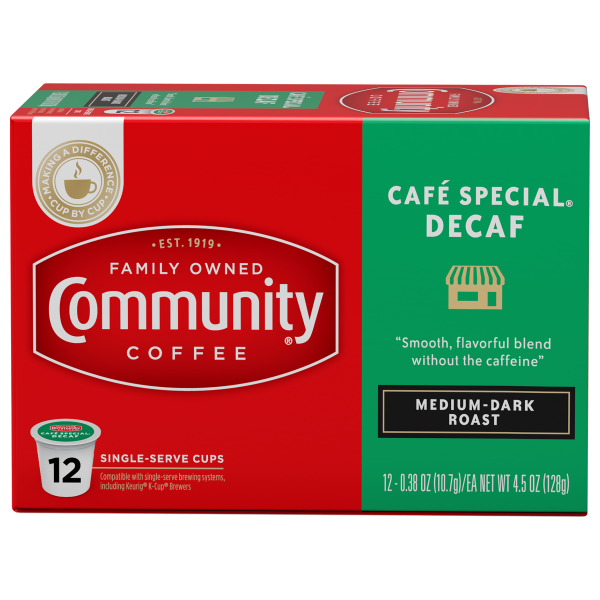 NolaCajun Community Coffee Cafe Special Decaf Single Serve Cups Louisiana Coffee New Orleans