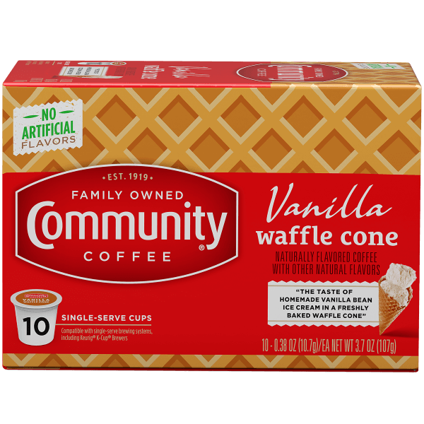 NolaCajun Community Coffee Vanilla Waffle Cone Single Serve Cups Louisiana Coffee New Orleans