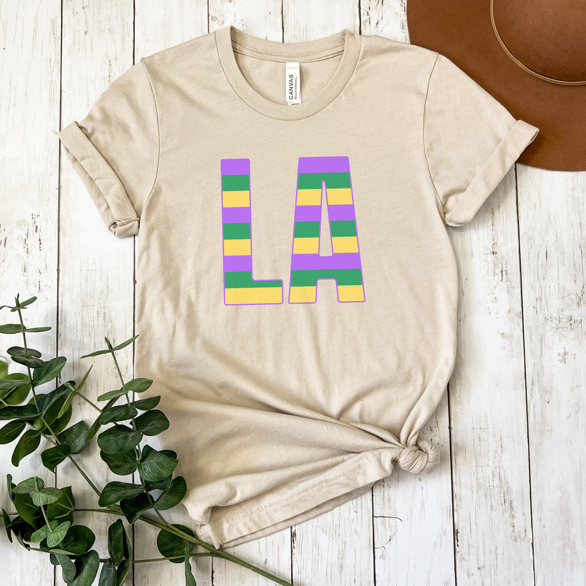 NolaCajun Mardi Gras LA Shirt Flat View Louisiana Mardi Gras Spirit Cajun