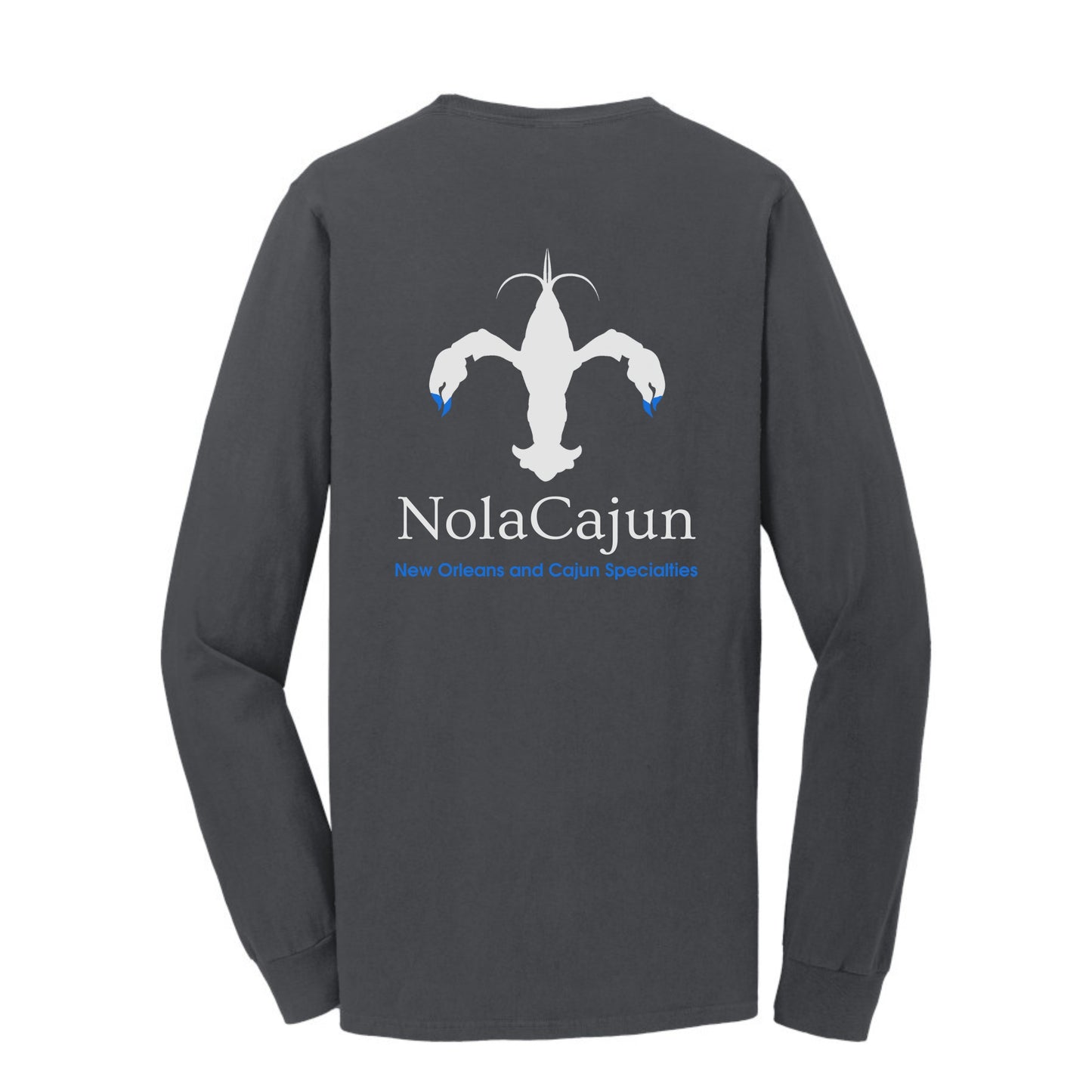 NolaCajun Long Sleeve Logo Tshirt Green Back View Louisiana Cajun Pride New Orleans