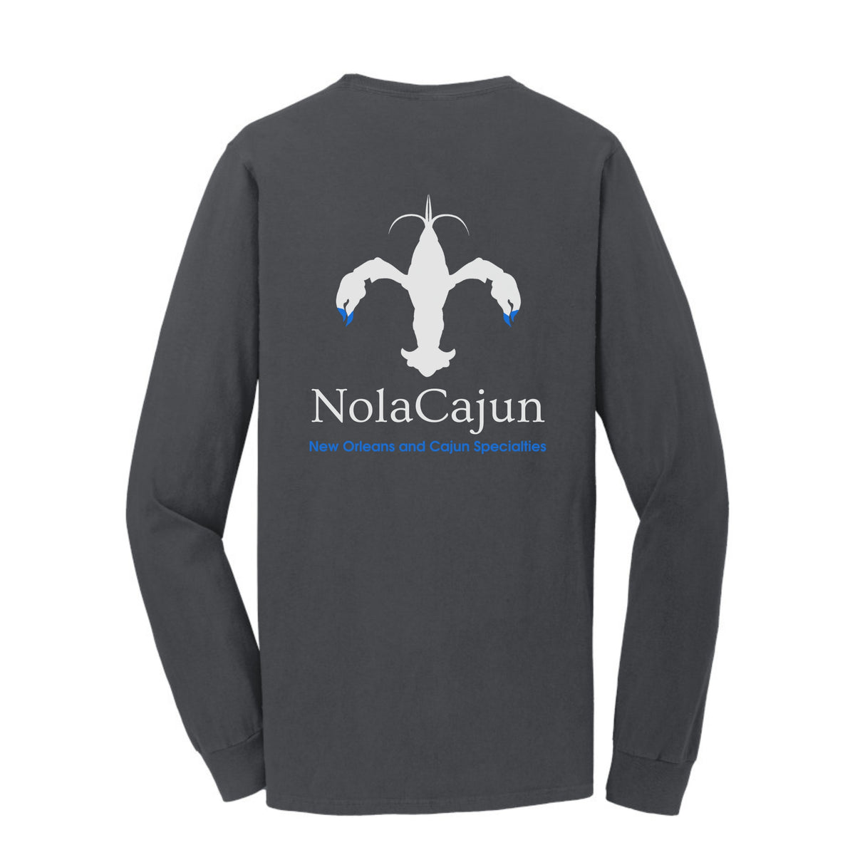 NolaCajun Long Sleeve Logo Tshirt Green Back View Louisiana Cajun Pride New Orleans