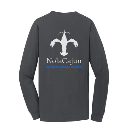 NolaCajun Long Sleeve Logo Tshirt Green Back View Louisiana Cajun Pride New Orleans