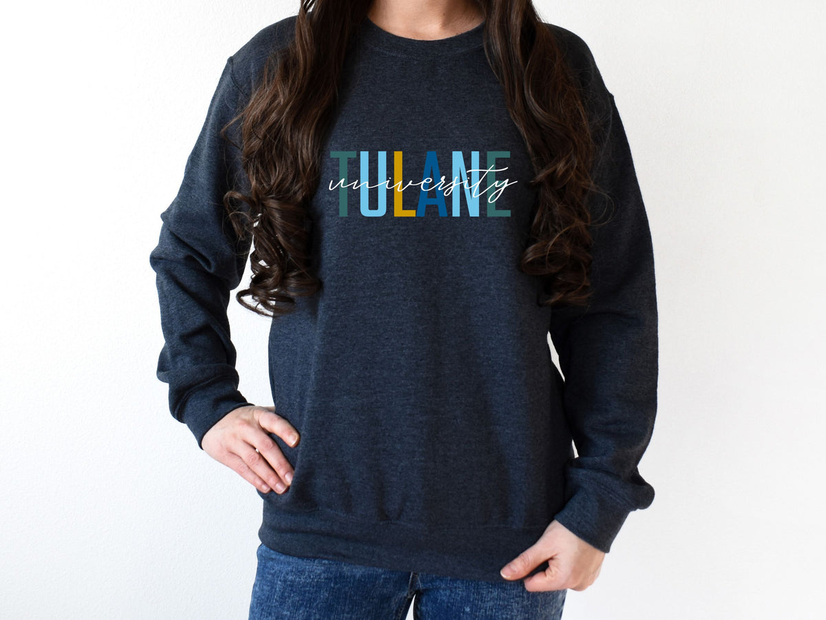 NolaCajun Tulane Sweatshirt Lifestyle View New Orleans Green Wave Louisiana Gift