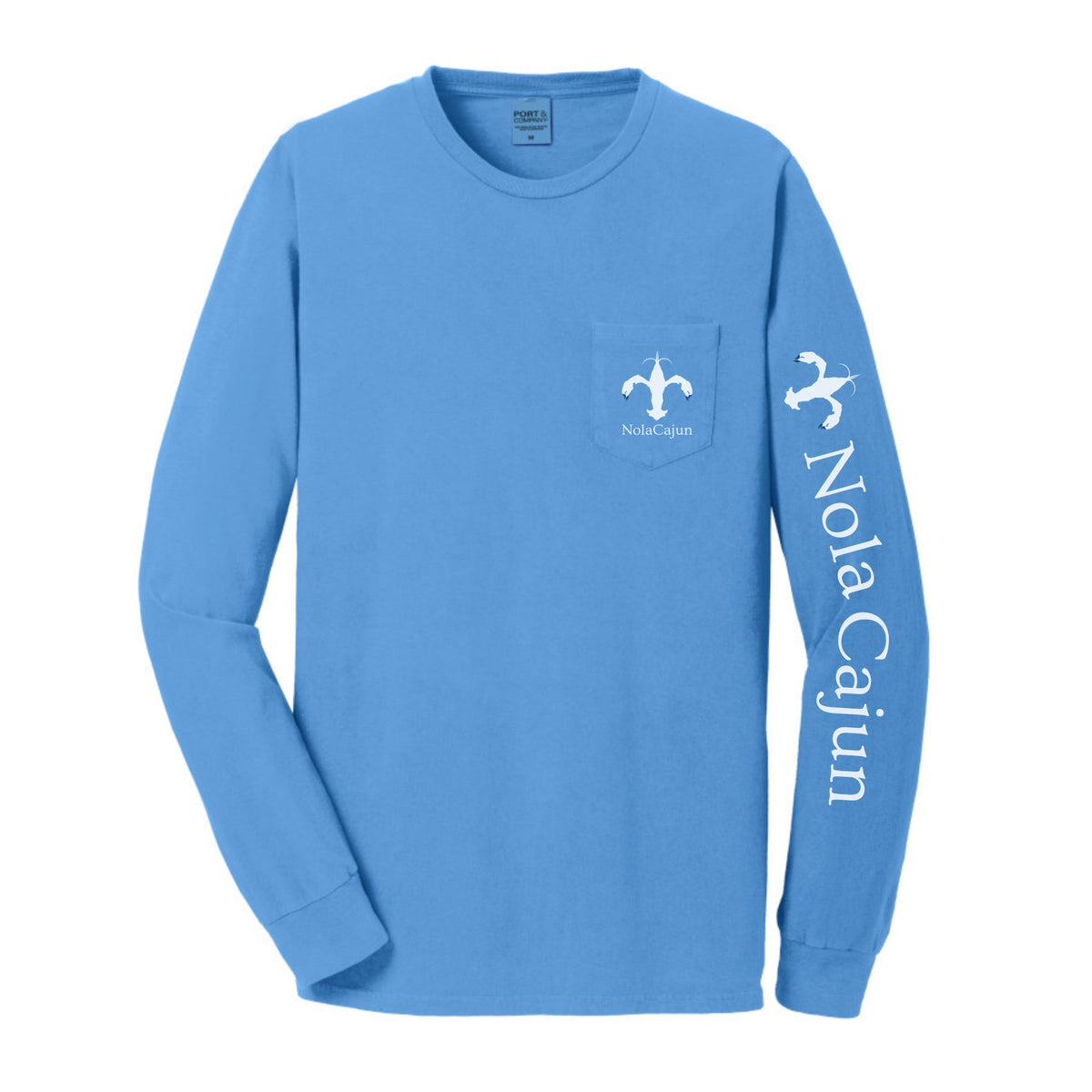 NolaCajun Long Sleeve Logo Tshirt Purple Front View Louisiana Cajun Pride New Orleans