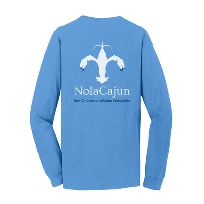 NolaCajun Long Sleeve Logo Tshirt Purple Back View Louisiana Cajun Pride New Orleans