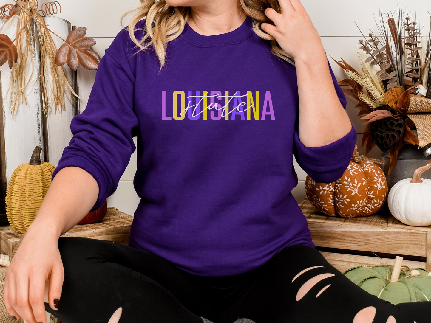 NolaCajun Louisiana State Sweatshirt Logo View LSU Tiger Spirit Louisiana College