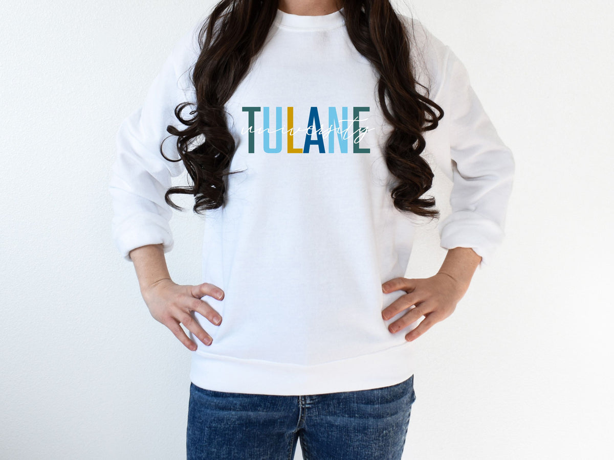 NolaCajun Tulane Sweatshirt Back View Tulane University New Orleans Louisiana