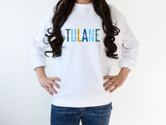 NolaCajun Tulane Sweatshirt Back View Tulane University New Orleans Louisiana