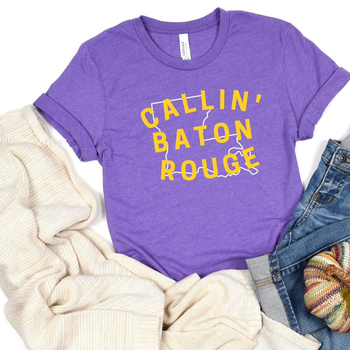 NolaCajun Callin Baton Rouge T-Shirt Back View Louisiana Cajun Apparel