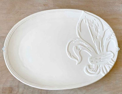 NolaCajun Tuscan Fleur de Lis Embossed Platter Louisiana Cajun Entertaining New Orleans