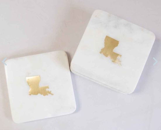 NolaCajun Louisiana Marble Coasters Set of 4 Louisiana Cajun Decor New Orleans