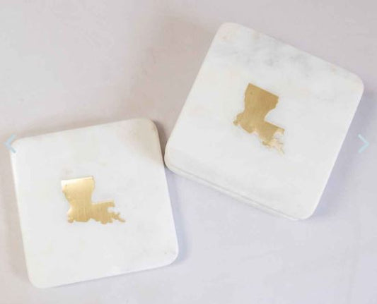 NolaCajun Louisiana Marble Coasters Set of 4 Louisiana Cajun Decor New Orleans