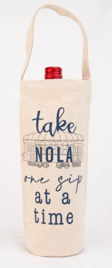 NolaCajun Take NOLA One Sip At A Time Wine Bag Louisiana New Orleans Gift Bag