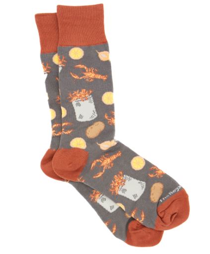 NolaCajun Mens Crawfish Boil Socks Louisiana Cajun Novelty Socks New Orleans