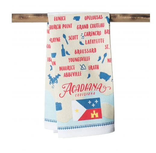 NolaCajun Kitchen Towel Acadiana Map Louisiana Cajun Kitchen Decor New Orleans