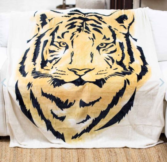 NolaCajun Easy Tiger Throw Blanket Louisiana Tiger Spirit Home Decor New Orleans