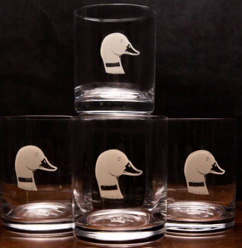 NolaCajun Duck Rocks Glass Gift Set Louisiana Cajun Barware New Orleans