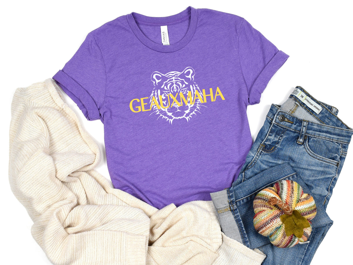 NolaCajun Geauxmaha Ladies T-Shirt Front View Louisiana Cajun Apparel New Orleans