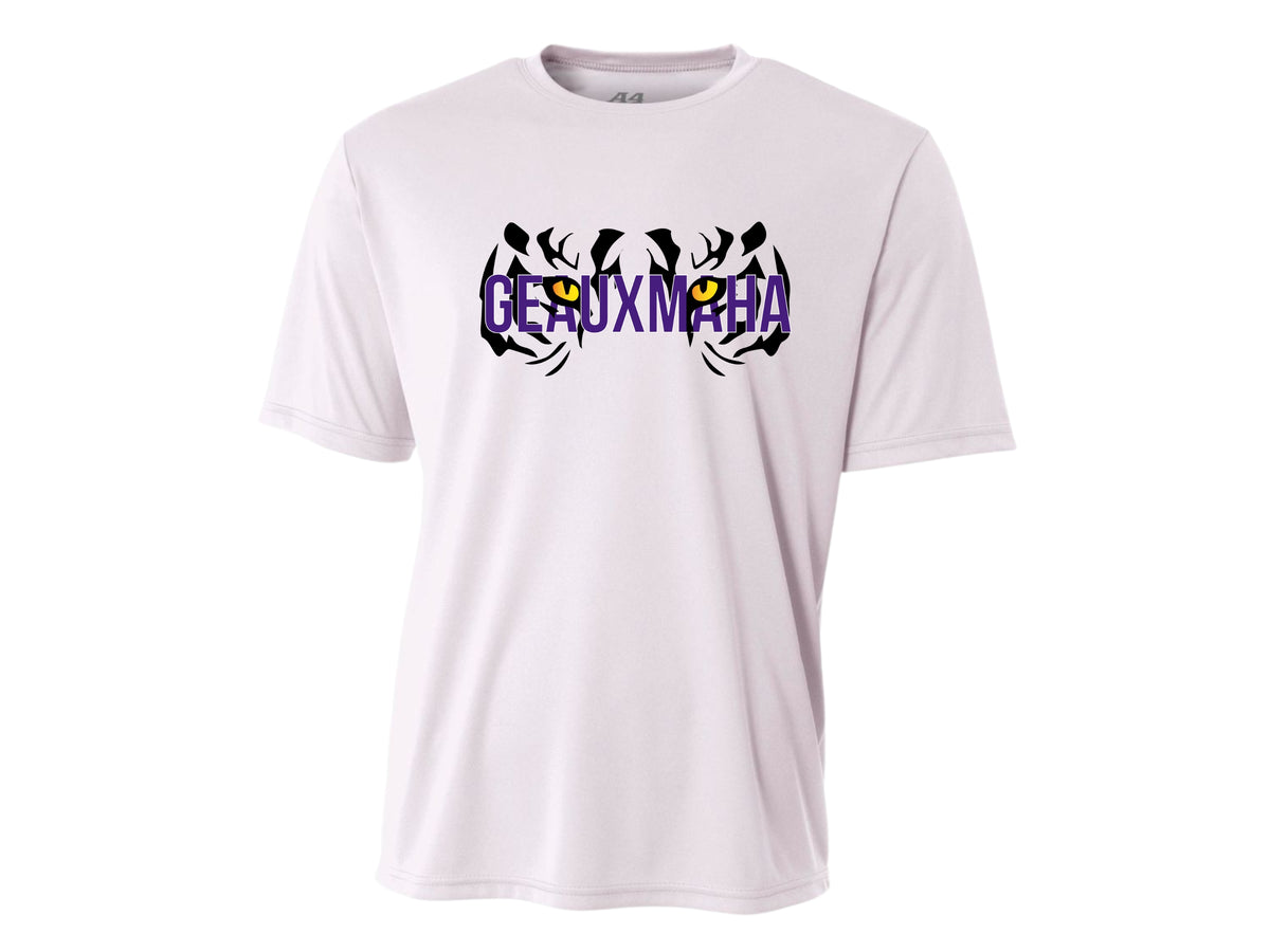 NolaCajun Geauxmaha Dri-fit T-Shirt Front View Louisiana Cajun Apparel New Orleans