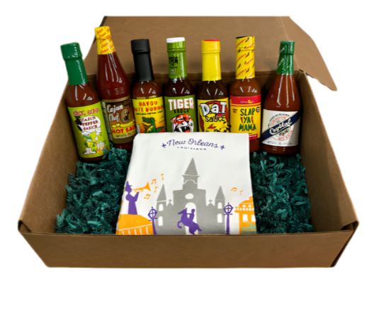 NolaCajun What's Happening Hot Stuff Gift Box Louisiana hot sauce and spicy food gift set
