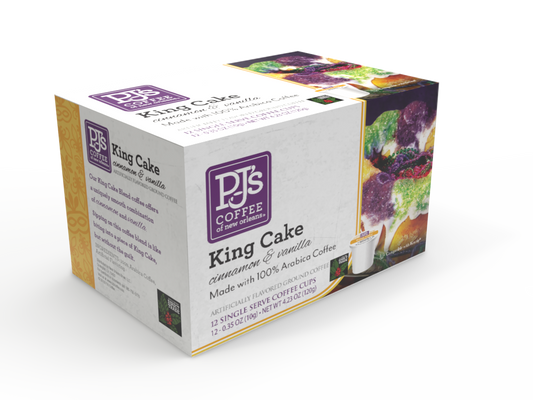 NolaCajun PJs Coffee of New Orleans Single Serve Cups King Cake Louisiana Coffee New Orleans
