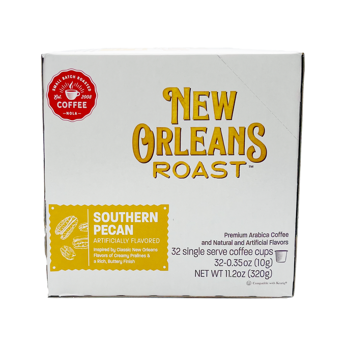 NolaCajun New Orleans Roast Southern Pecan Single Serve Cups Louisiana pecan coffee detail