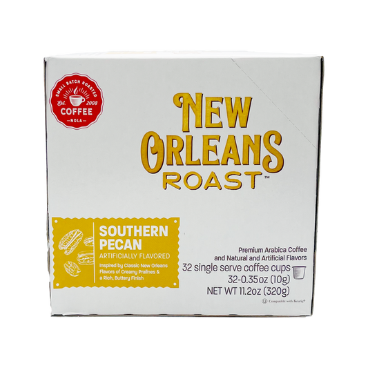 NolaCajun New Orleans Roast Southern Pecan Single Serve Cups Louisiana pecan coffee detail