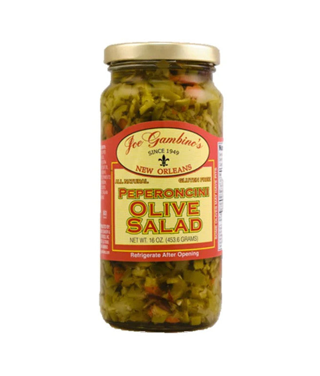 NolaCajun Gambinos Pepperoncini Olive Salad Louisiana Cajun Condiment New Orleans