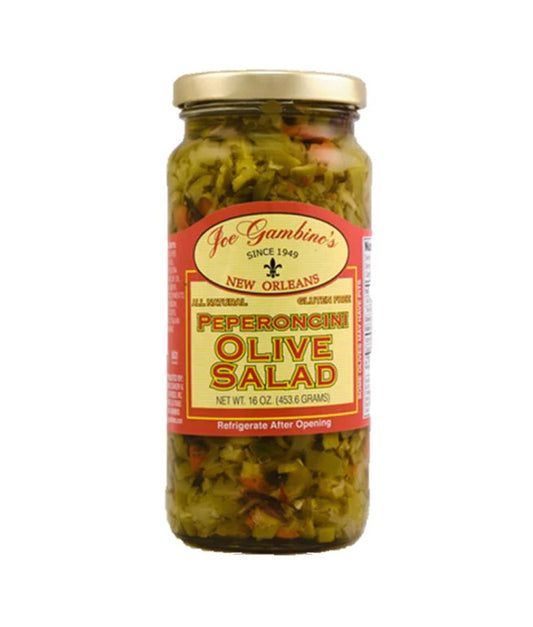 NolaCajun Gambinos Pepperoncini Olive Salad Louisiana Cajun Condiment New Orleans