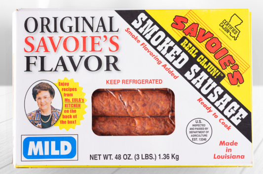 NolaCajun Savoie's Smoked Mixed Sausage Mild Package Louisiana Cajun Sausage