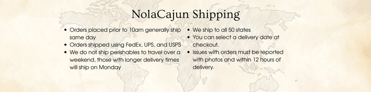 NolaCajun ships authentic New Orleans and Cajun food to your door