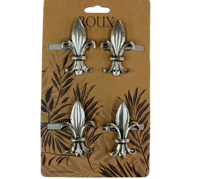 NolaCajun Silver Fleur Napkin Rings Louisiana fleur de lis silver napkin ring set