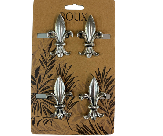 NolaCajun Silver Fleur Napkin Rings Louisiana fleur de lis silver napkin ring set